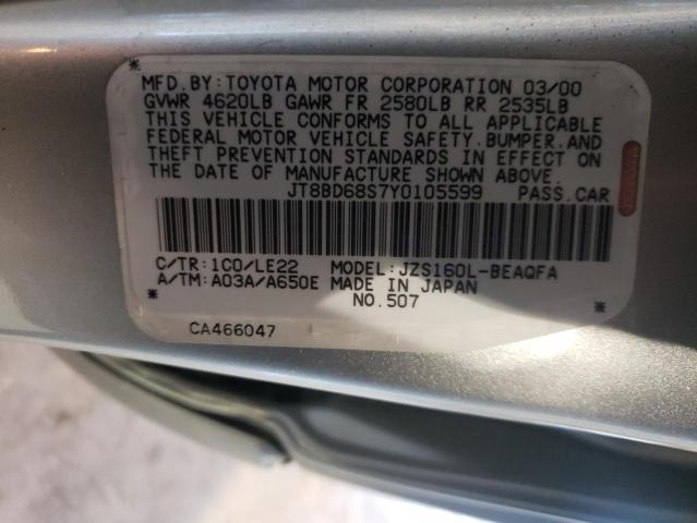 Photo 10 from auction – 2000 LEXUS GS 300 with VIN JT8BD68S7Y0105599