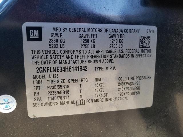Photo 10 from auction – 2017 GMC TERRAIN SL with VIN 2GKFLNE34H6141842