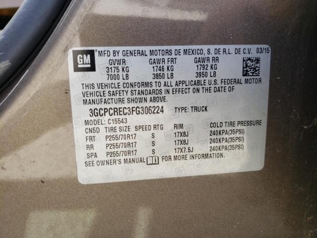 Photo 10 from auction – 2015 CHEVROLET SILVERADO with VIN 3GCPCREC3FG306224