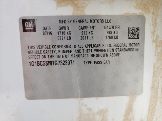 Photo 10 from auction – 2016 CHEVROLET CRUZE LS with VIN 1G1BC5SM7G7323971