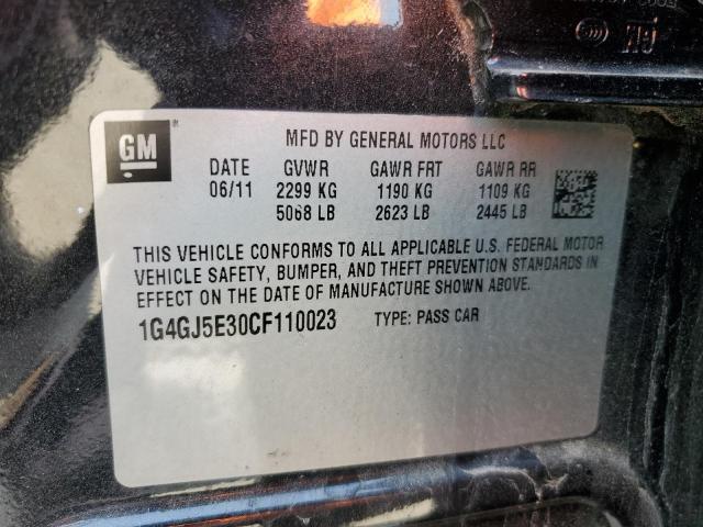 Photo 10 from auction – 2012 BUICK LACROSSE T with VIN 1G4GJ5E30CF110023