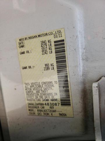 Photo 10 from auction – 2011 NISSAN ALTIMA BAS with VIN 1N4AL2AP8BN483087