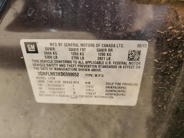 Photo 10 from auction – 2013 CHEVROLET EQUINOX LT with VIN 2GNFLNE3XD6399652