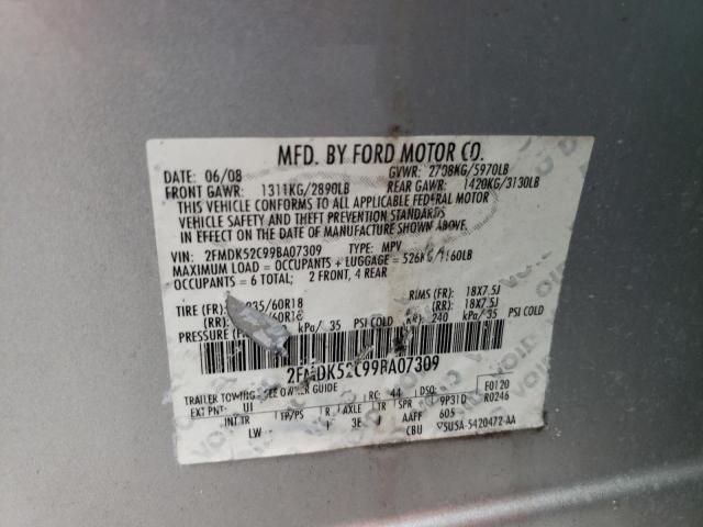 Photo 10 from auction – 2009 FORD FLEX SEL with VIN 2FMDK52C99BA07309