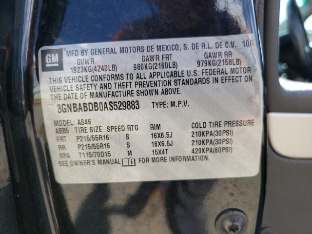 Photo 10 from auction – 2010 CHEVROLET HHR LT with VIN 3GNBABDB0AS529883