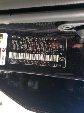 Photo 10 from auction – 2022 TOYOTA CAMRY XLE with VIN 4T1F31AK2NU591225