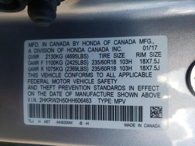 Photo 10 from auction – 2017 HONDA CR-V EX with VIN 2HKRW2H50HH606463