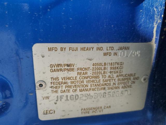 Photo 10 from auction – 2004 SUBARU IMPREZA WR with VIN JF1GD29634G523571