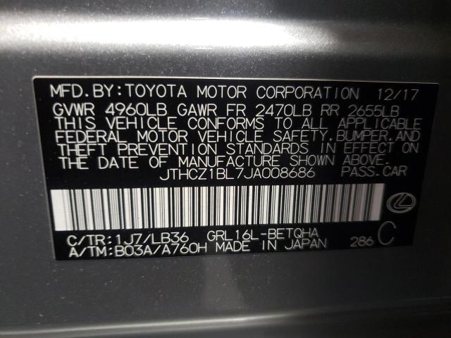 Photo 10 from auction – 2018 LEXUS GS 350 BAS with VIN JTHCZ1BL7JA008686