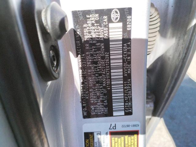 Photo 10 from auction – 2014 TOYOTA CAMRY HYBR with VIN 4T1BD1FK7EU126282