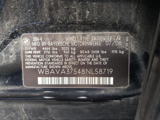 Photo 10 from auction – 2008 BMW 328 I with VIN WBAVA37548NL58719