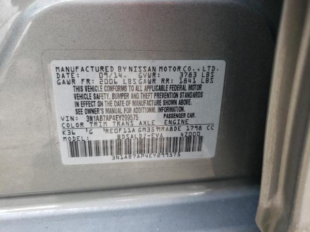 Photo 10 from auction – 2014 NISSAN SENTRA S with VIN 3N1AB7AP4EY299575