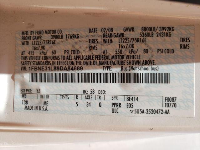 Photo 10 from auction – 2008 FORD ECONOLINE with VIN 1FBNE31L88DA84689