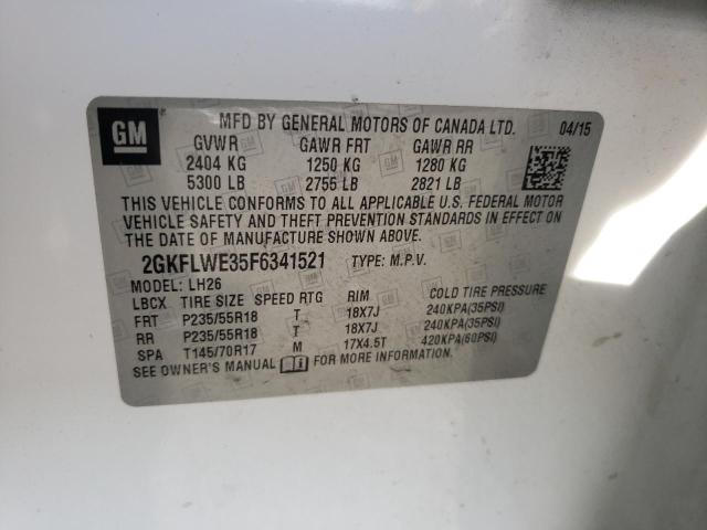 Photo 10 from auction – 2015 GMC TERRAIN SL with VIN 2GKFLWE35F6341521