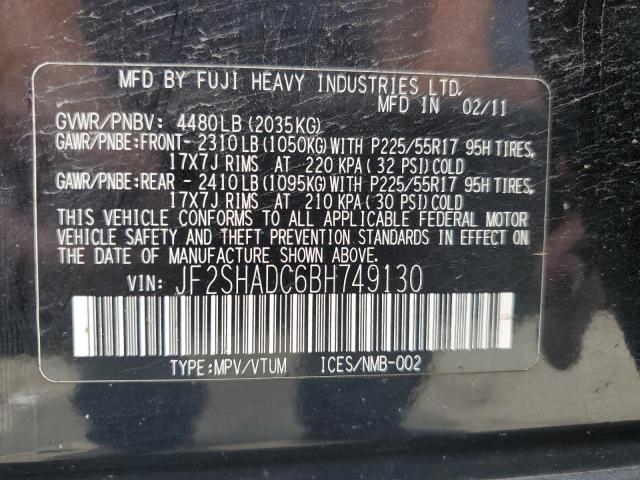 Photo 10 from auction – 2011 SUBARU FORESTER 2 with VIN JF2SHADC6BH749130