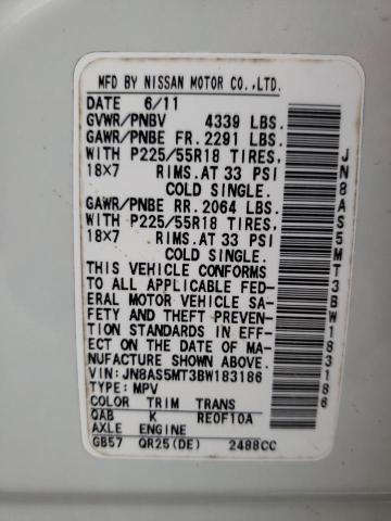 Photo 10 from auction – 2011 NISSAN ROGUE S with VIN JN8AS5MT3BW183186