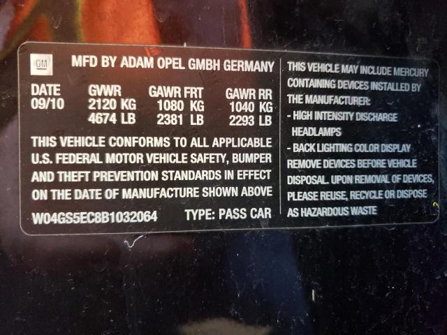 Photo 10 from auction – 2011 BUICK REGAL CXL with VIN W04GS5EC8B1032064
