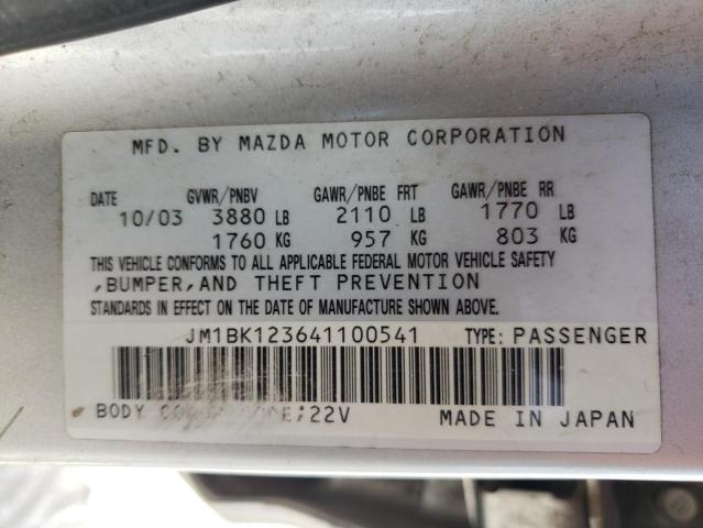 Photo 10 from auction – 2004 MAZDA 3 S with VIN JM1BK123641100541