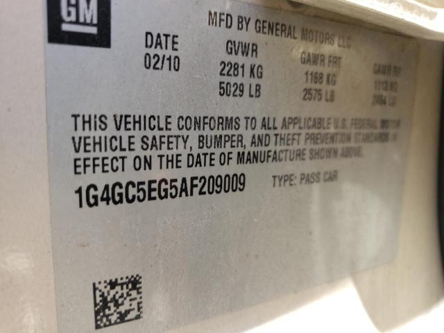 Photo 10 from auction – 2010 BUICK LACROSSE C with VIN 1G4GC5EG5AF209009
