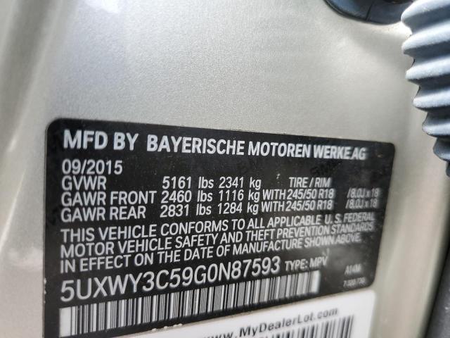Photo 10 from auction – 2016 BMW X3 XDRIVE2 with VIN 5UXWY3C59G0N87593
