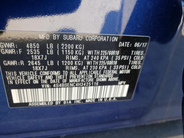Photo 10 from auction – 2017 SUBARU OUTBACK 3. with VIN 4S4BSENC4H3425116