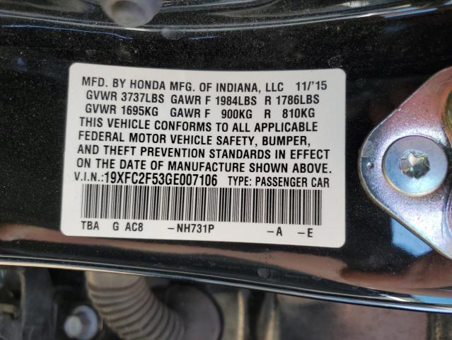 Photo 10 from auction – 2016 HONDA CIVIC LX with VIN 19XFC2F53GE007106