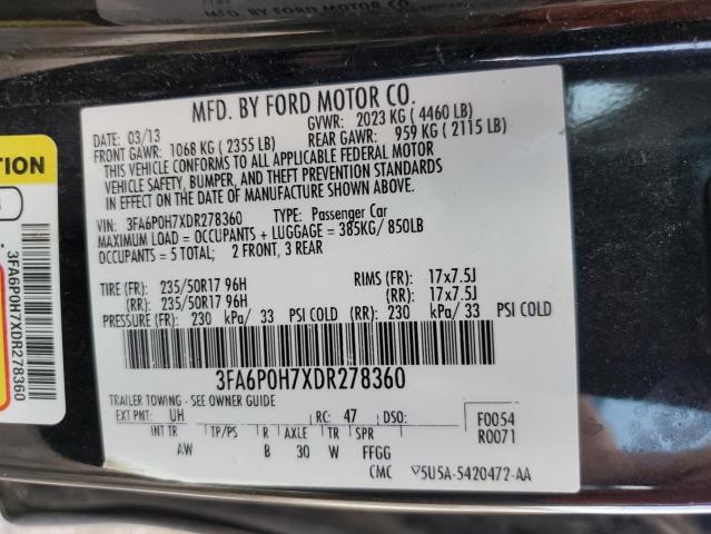Photo 10 from auction – 2013 FORD FUSION SE with VIN 3FA6P0H7XDR278360
