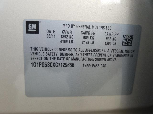 Photo 10 from auction – 2012 CHEVROLET CRUZE LT with VIN 1G1PG5SCXC7129656