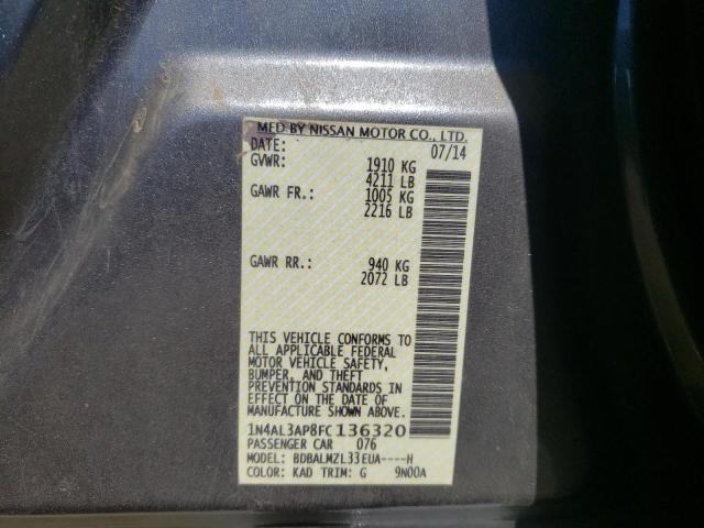 Photo 10 from auction – 2015 NISSAN ALTIMA 2.5 with VIN 1N4AL3AP8FC136320