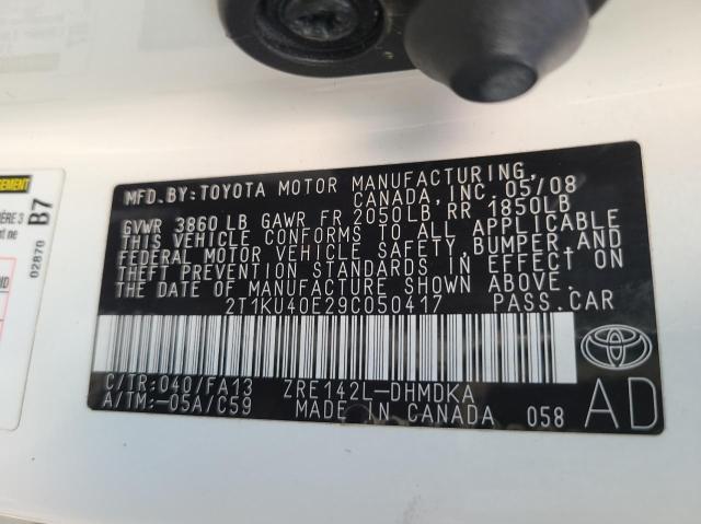 Photo 10 from auction – 2009 TOYOTA COROLLA MA with VIN 2T1KU40E29C050417