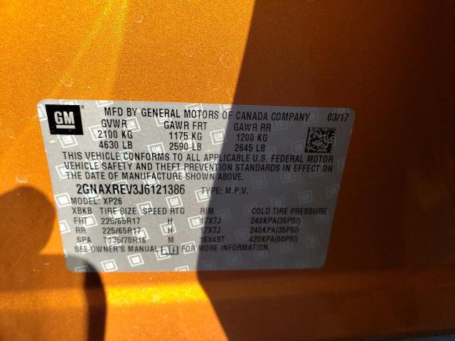 Photo 10 from auction – 2018 CHEVROLET EQUINOX LS with VIN 2GNAXREV3J6121386