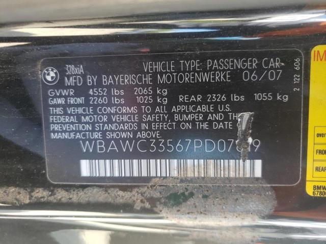 Photo 10 from auction – 2007 BMW 328 XI with VIN WBAWC33567PD07619