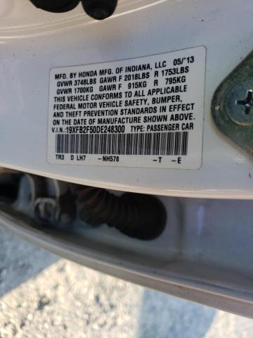 Photo 10 from auction – 2013 HONDA CIVIC LX with VIN 19XFB2F50DE248300