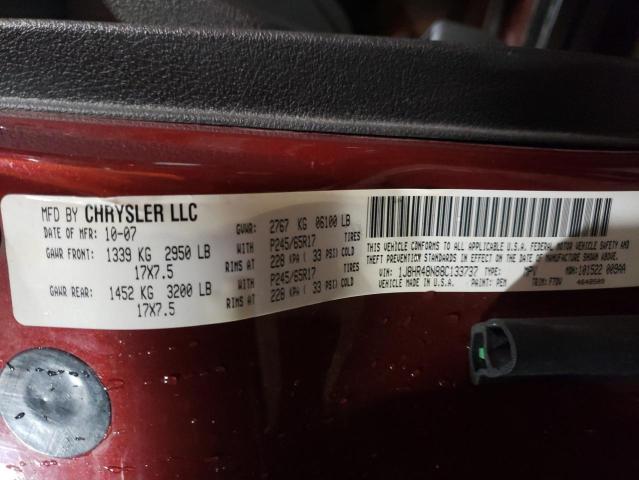 Photo 10 from auction – 2008 JEEP GRAND CHER with VIN 1J8HR48N88C133737