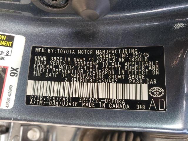 Photo 10 from auction – 2015 TOYOTA COROLLA L with VIN 2T1BURHE9FC420467