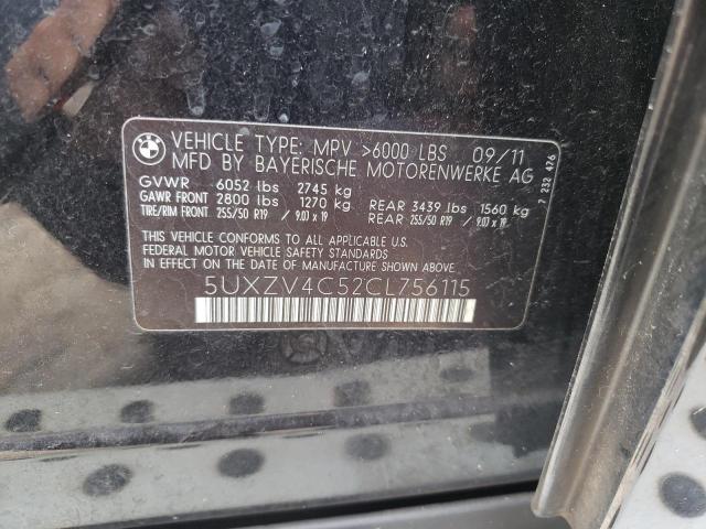 Photo 10 from auction – 2012 BMW X5 XDRIVE3 with VIN 5UXZV4C52CL756115