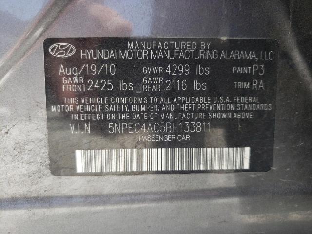 Photo 10 from auction – 2011 HYUNDAI SONATA SE with VIN 5NPEC4AC5BH133811