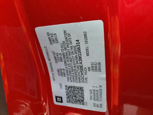 Photo 10 from auction – 2021 CHEVROLET COLORADO with VIN 1GCHSBEA3M1166314