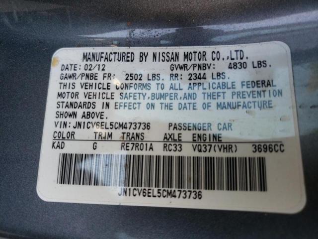 Photo 10 from auction – 2012 INFINITI G37 with VIN JN1CV6EL5CM473736