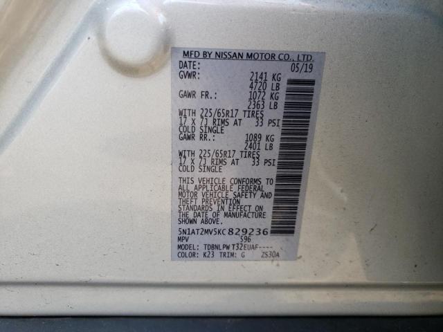 Photo 10 from auction – 2019 NISSAN ROGUE S with VIN 5N1AT2MV5KC829236