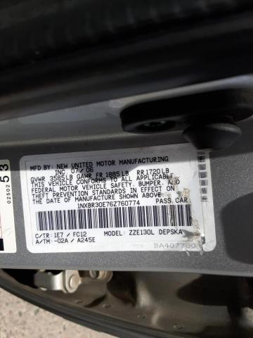 Photo 10 from auction – 2006 TOYOTA COROLLA CE with VIN 1NXBR30E76Z760774