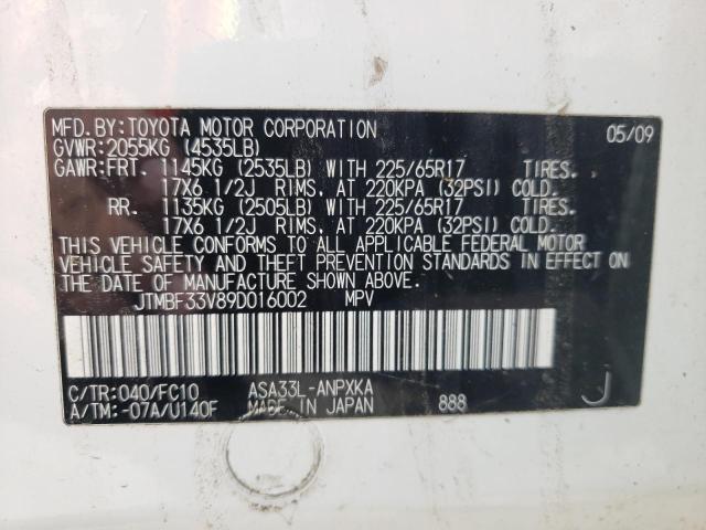 Photo 10 from auction – 2009 TOYOTA RAV4 with VIN JTMBF33V89D016002