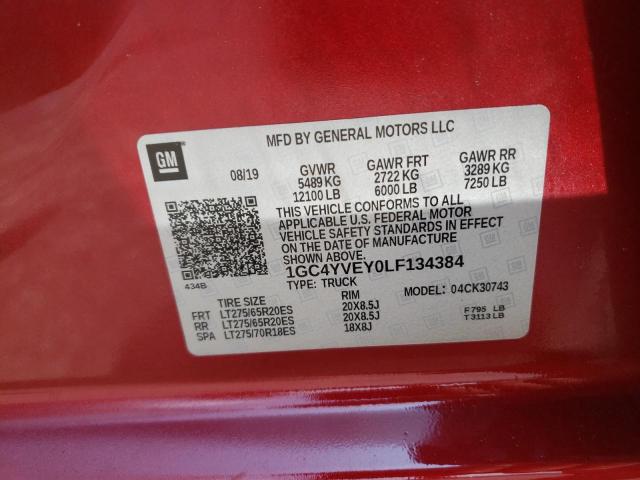 Photo 10 from auction – 2020 CHEVROLET SILVERADO with VIN 1GC4YVEY0LF134384