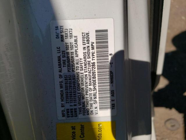 Photo 10 from auction – 2014 HONDA ODYSSEY TO with VIN 5FNRL5H90EB097286