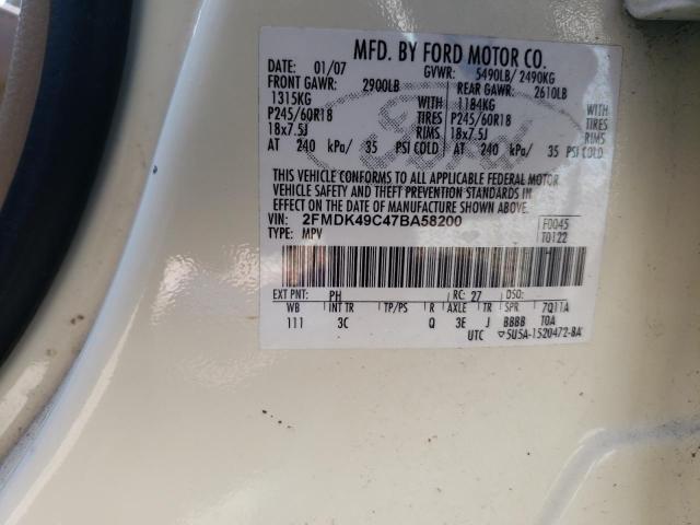 Photo 10 from auction – 2007 FORD EDGE SEL P with VIN 2FMDK49C47BA58200