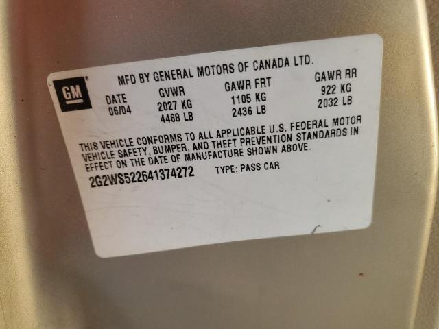Photo 10 from auction – 2004 PONTIAC GRAND PRIX with VIN 2G2WS522641374272