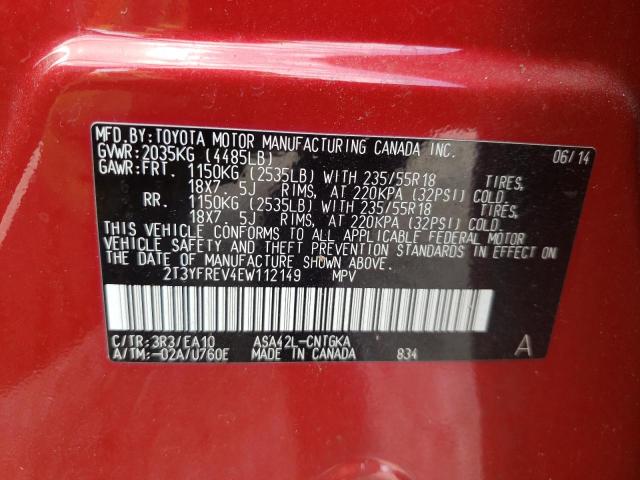 Photo 10 from auction – 2014 TOYOTA RAV4 LIMIT with VIN 2T3YFREV4EW112149