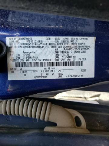 Photo 10 from auction – 2012 FORD FOCUS SEL with VIN 1FAHP3H28CL428915