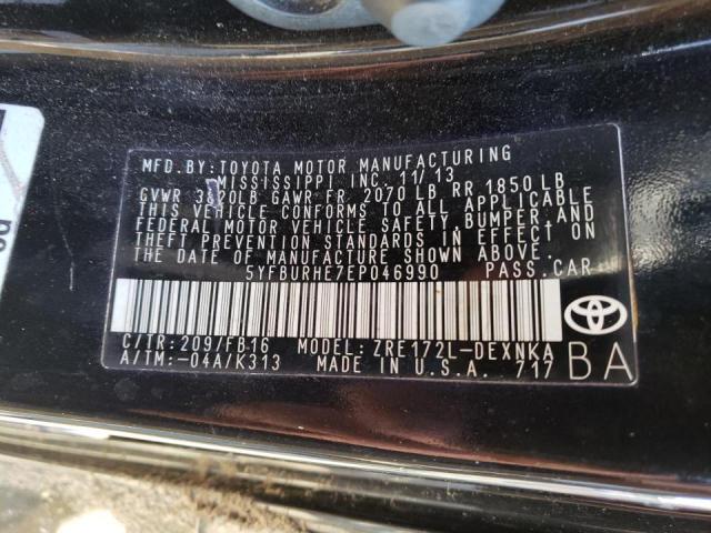 Photo 10 from auction – 2014 TOYOTA COROLLA L with VIN 5YFBURHE7EP046990