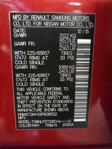Photo 10 from auction – 2016 NISSAN ROGUE S with VIN KNMAT2MV1GP606552